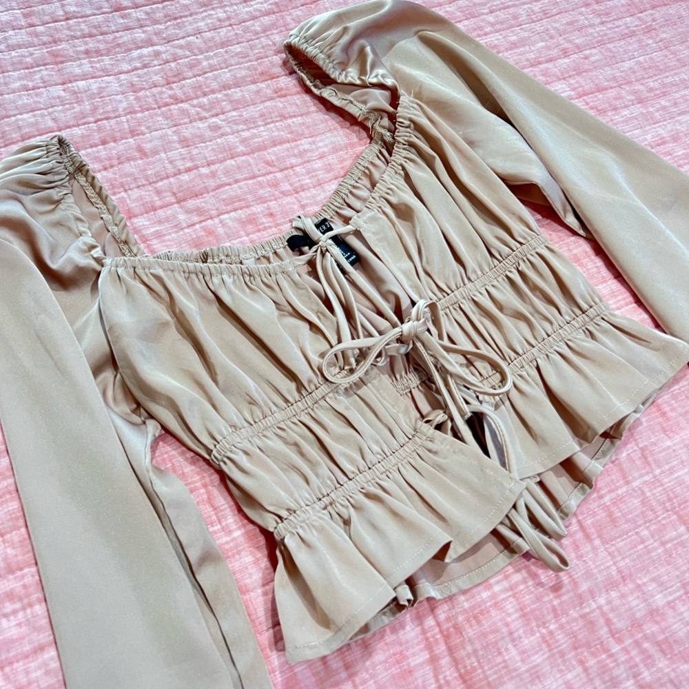 Forever 21 front tie satin top